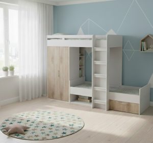 Дитяче двоярусне ліжко горище ДКЧ 154