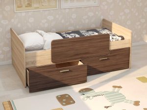 Ліжко односпальне з бортиком дитяче ДОК 1340