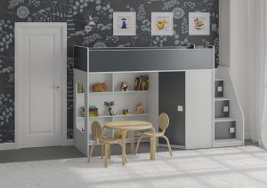 Ліжко двоярусне з шафою ДКЧ 1225
